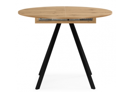 Стол деревянный Карпер 90(120) дуб вотан, черный матовый