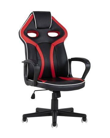 Кресло спортивное TopChairs Racer Lighti, черное с красным