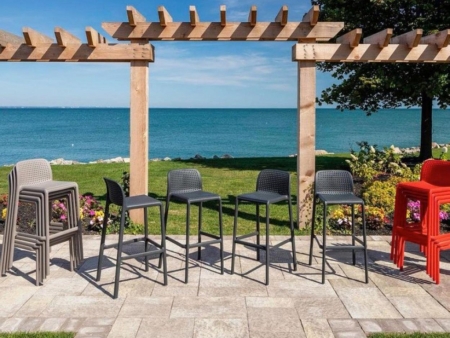 Стул пластиковый полубарный Lido Mini тортора