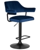 Набор 2 шт Стул барный CHARLY BLACK, синий велюр (MJ9-117)