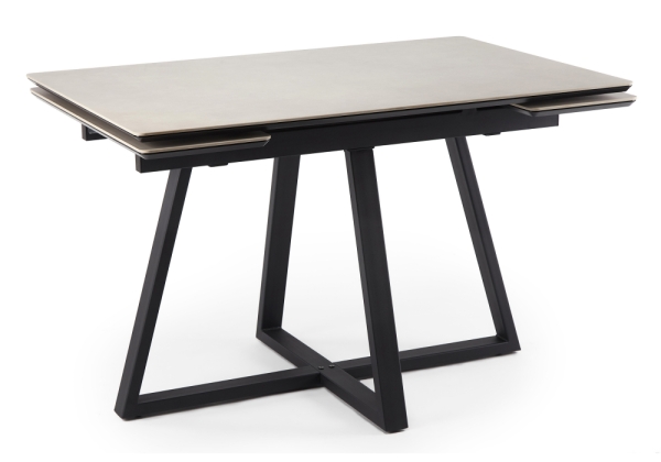 Керамический стол Памелла 120(180)х80 carmen light grey, черный