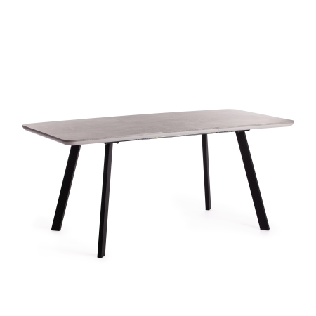 Стол обеденный NELSON МДФ, ЛДСП, металл, 128-170х80х75 см, бетон, черный