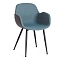 Кресло VALENTINO (mod. PC45-2) металл/экокожа/ ткань, бирюзовый/серый/черный