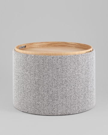 Пуф с ящиком Хюгге L букле серый