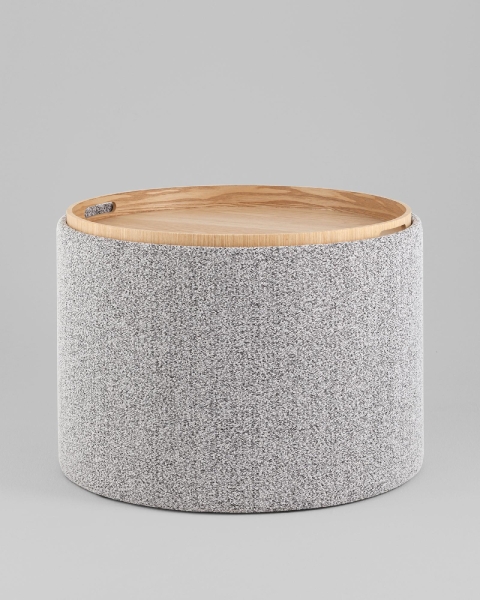 Пуф с ящиком Хюгге L букле серый