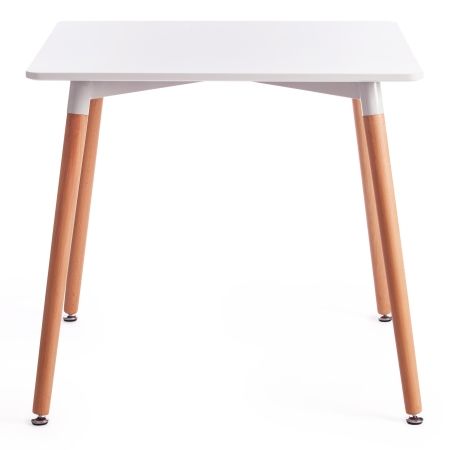 Стол JOHN (T1003) МДФ, дерево, 80х80х75 см, белый, натуральный