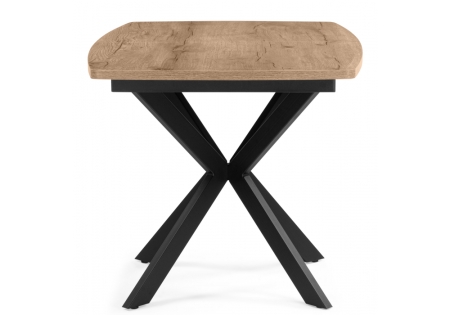 Стол деревянный Палу 130(170)х80 дуб веллингтон, черный