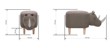 Пуф Rhino COMBI ткань Milos 16, Milos 02