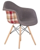 Стул обеденный DAW THOMAS ножки светлый бук, сиденье 010 яркая клетка, серая ткань
