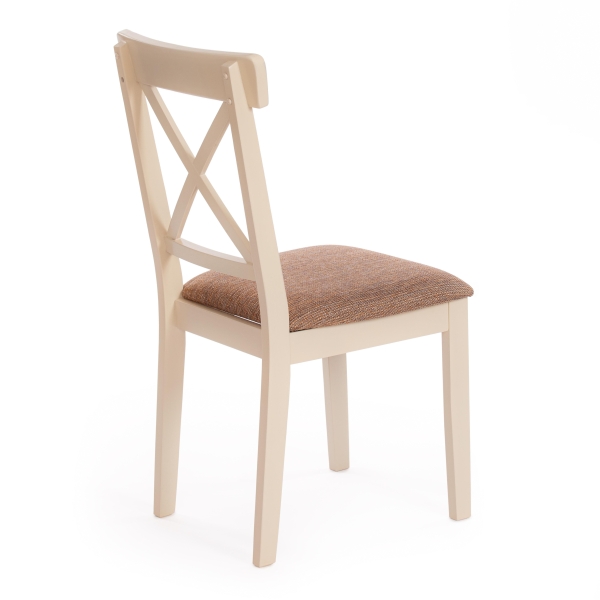 Стул Гольфи Джуниор (Golfi Junior) дерево гевея, 45*51*94, слоновая кость, ткань коричневый, золотой (1505-9)