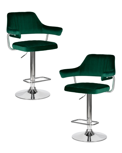 Набор 2 шт Стул барный CHARLY, зеленый велюр (MJ9-88)