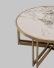 Журнальный столик Алиада 90х90 см светлая керамика сталь шампань