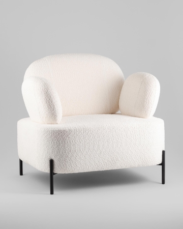 Кресло Кэнди ткань букле белый