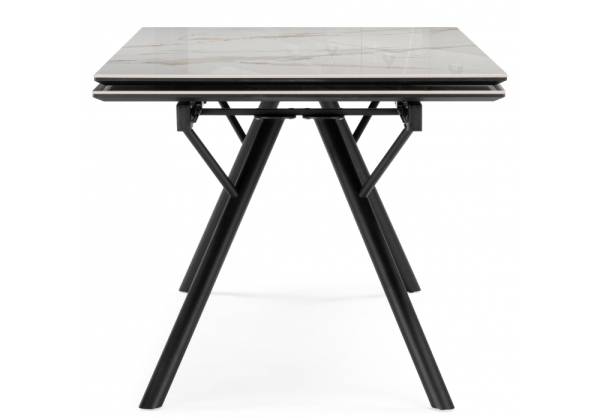 Керамический стол Ворен 180(240)x90 золото, черный кварц, черный