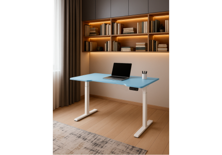 Компьютерный стол Маркос 140х80 голубой, белый