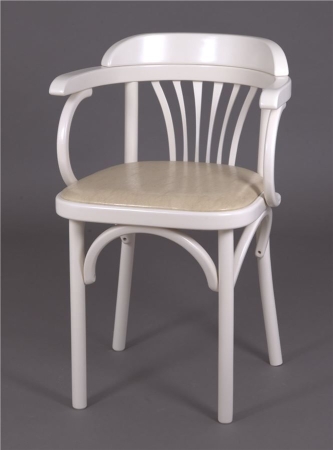 Деревянный стул Венский слоновая кость с мягким сиденьем из экокожи Деревянный стул Венский слоновая кость с мягким сиденьем из экокожи