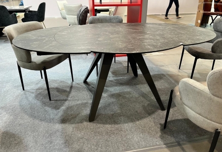 Стол AKSEL 130 цвет Mona Lisa Cерый мрамор, керамика, темно-серый