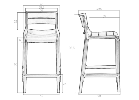 Стул NESSA черный, пластик, твердое сиденье, без подлокотников