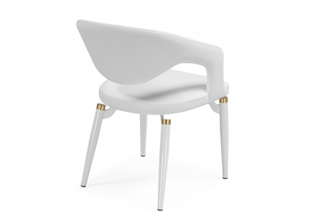 Стул на металлокаркасе Palma white, white and gold