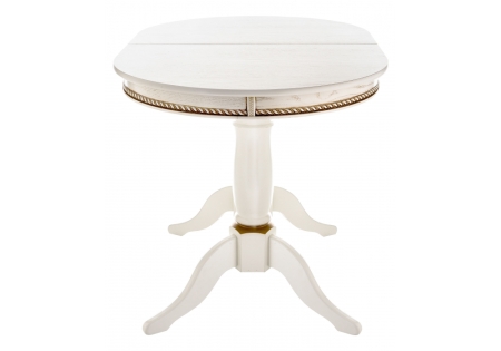 Стол деревянный Кантри 120 молочный, золотая патина