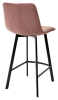 Полубарный стул CHILLI-QB SQUARE розовый #15 велюр, черный каркас (H=66cm)