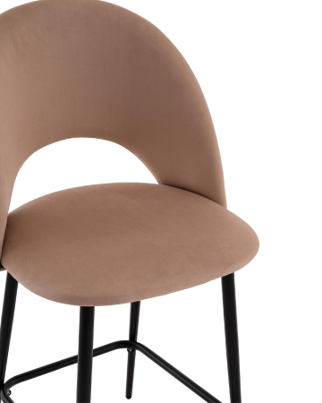 Стул полубарный Меган велюр бежевый
