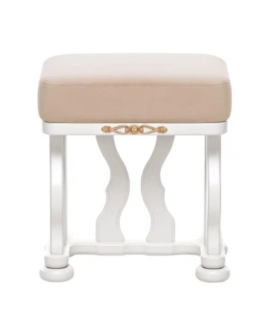 Банкетка Джульетта белый и бежевый, дерево и ткань