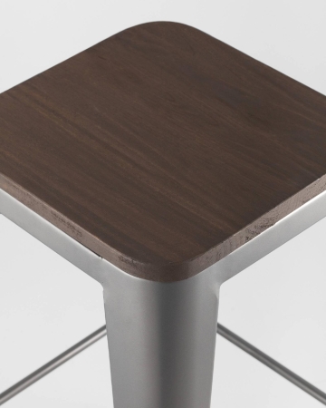 Стул барный TOLIX WOOD серебристый матовый Стул барный TOLIX WOOD серебристый матовый