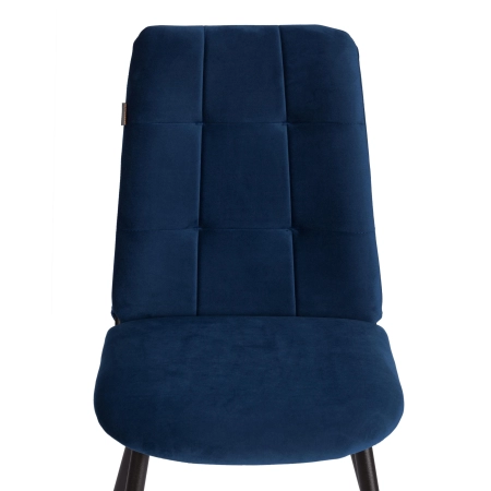 Стул обеденный Asti синий, велюр и металл, мягкое сиденье, без подлокотников Стул обеденный Asti синий, велюр и металл, мягкое сиденье, без подлокотников