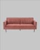 Диван прямой Кассель велюр рельефный коралловый