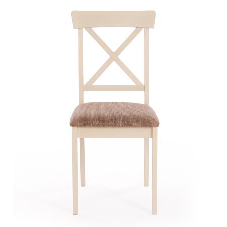 Стул Гольфи Джуниор (Golfi Junior) дерево гевея, 45*51*94, слоновая кость, ткань коричневый, золотой (1505-9)