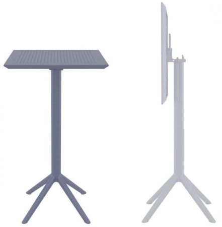 Стол пластиковый барный складной Sky Folding Bar Table 60 серый