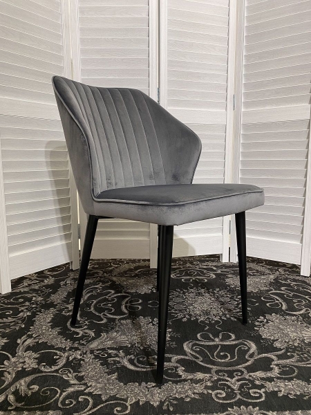 Стул SEATTLE-V серый #27 велюр, черный каркас