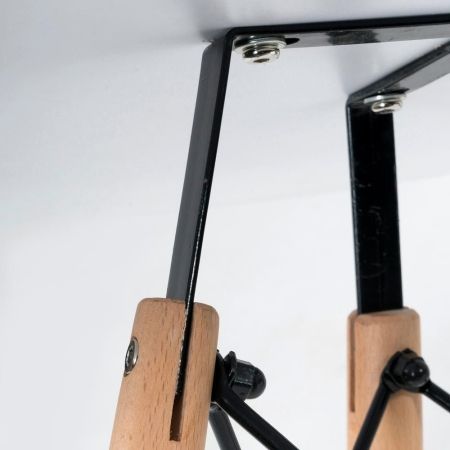 Стол CINDY NEXT (80-MDF) металл, мдф, бук, D80х75 см, белый, натуральный