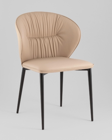 Стул обеденный Deia кремовая экокожа черные ножки