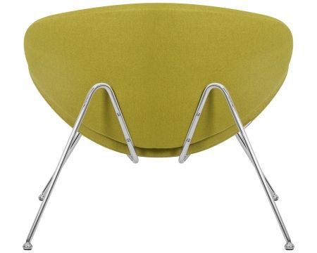 Кресло дизайнерское EMILY светло-зеленая ткань, хромированная сталь
