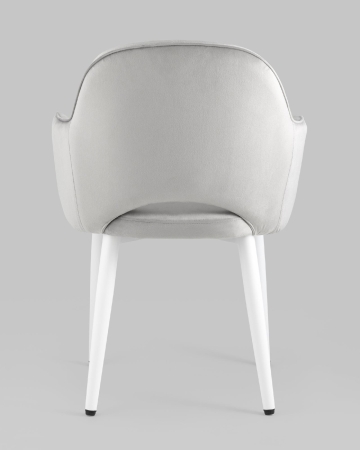 Стул Венера велюр серый ножки белые