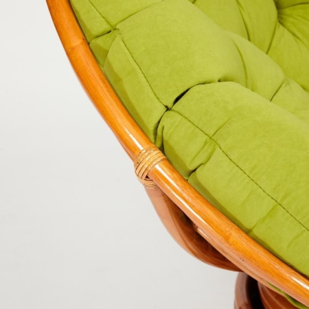 Кресло-качалка "PAPASAN" w 23 и 01 B с подушкой, коньяк, флок олива, 23