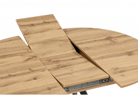 Стол деревянный Карпер 90(120) дуб вотан, черный матовый