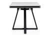 Керамический стол Памелла 140(200)х80 белый мрамор, черный