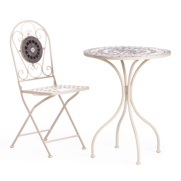 Стол Secret de Maison ROMEO (PL08-7451RV) металл, 60*72 см, белый, плитка "калейдоскоп"