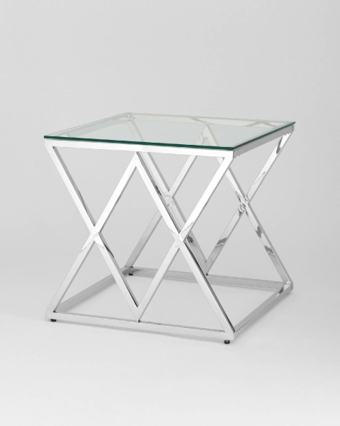 Журнальный стол 55*55 ИНСИГНИЯ серебро