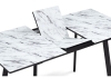 Стеклянный стол Агни 110(140)х68х76 мрамор белый, черный матовый
