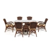 Комплект обеденный "ANDREA GRAND" (стол со стеклом + 6 кресел + подушки)
