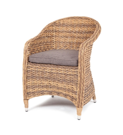 Плетеное кресло "Равенна" из искусственного ротанга (гиацинт), цвет соломенный