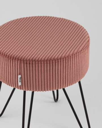 Пуф Спейси велюр рельефный коралловый