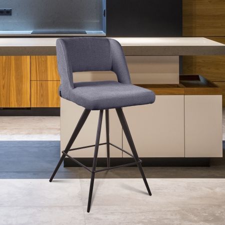 Стул полубарный Molly, ткань серый