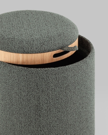 Пуф-столик с ящиком Хюгге XS букле темно-серый