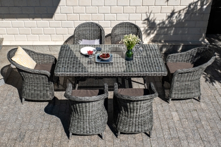 "Равенна" плетеное кресло из искусственного ротанга, графит