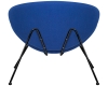 Кресло дизайнерское EMILY, синяя ткань, черное основание